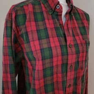 LLBean plaid flannel button down
